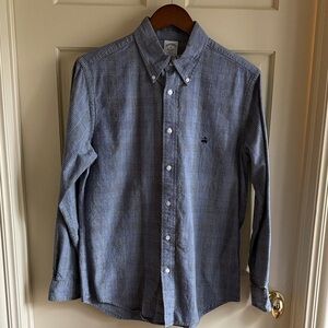 Men's Brooks Brothers Blue an Black Plaid Shirt — Sz M, Regent Fit